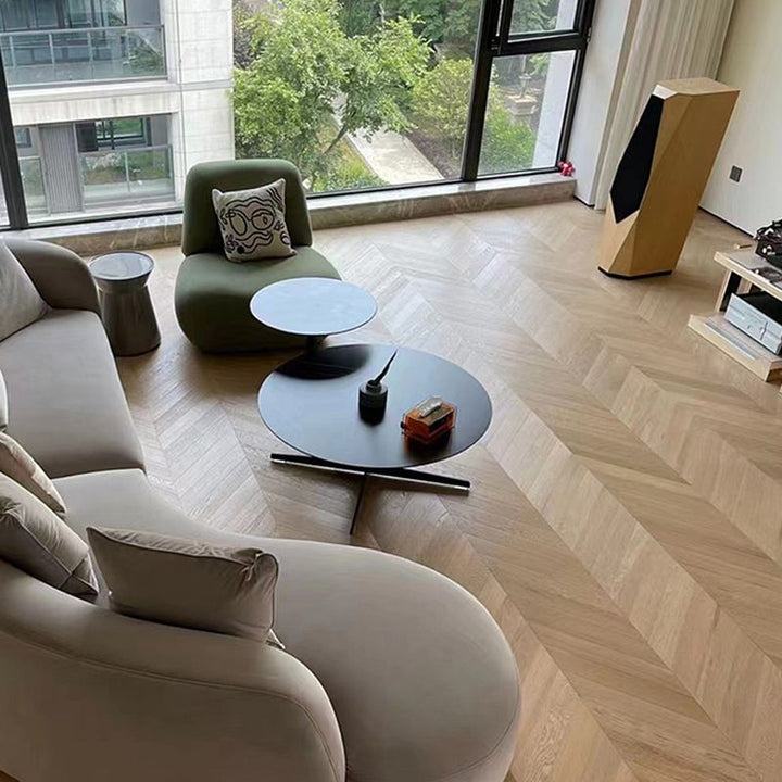 Lisslune | Traditional Wood Tiles Wire Brushed Parquet Click Lock Wood Floor Panels