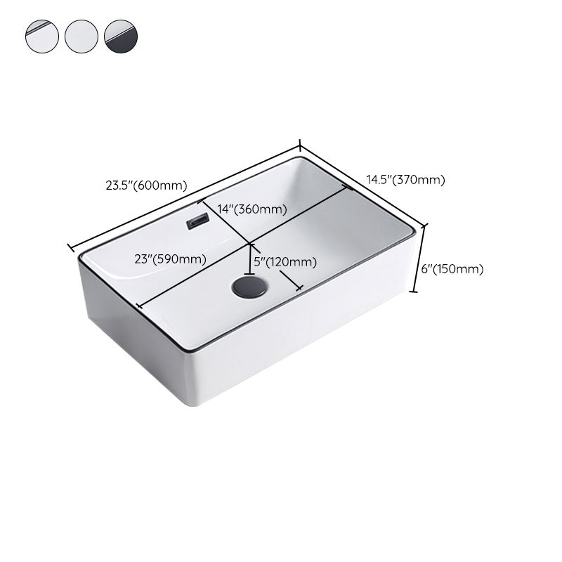 Lisslune | Modern porcelain floor wash basin Rectangular sink for the bathroom