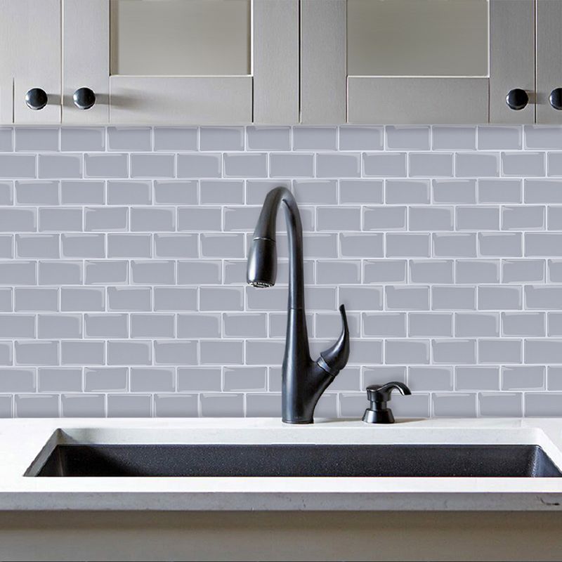 Lisslune | Solid Peel & Stick Subway Tile Scratch Resistant PVC Rectangle Peel and Stick Wall Tile