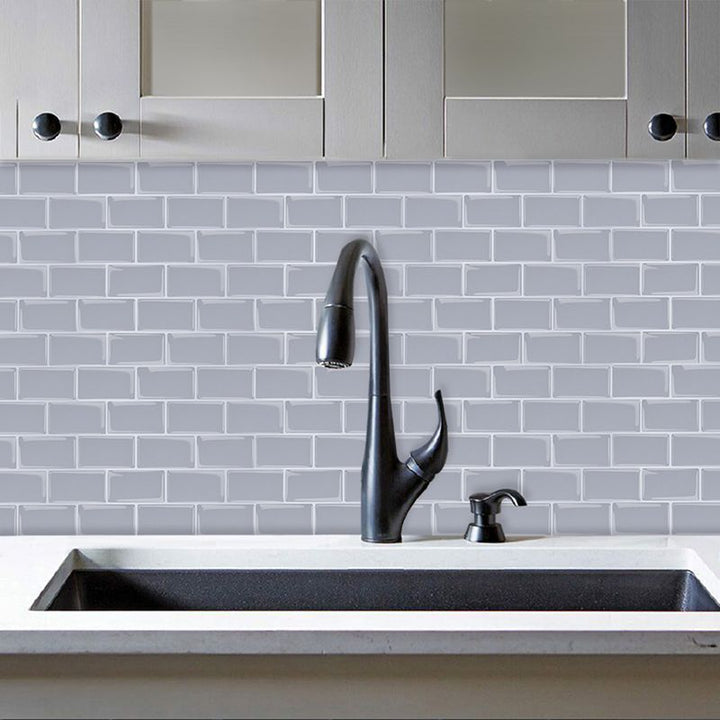 Lisslune | Solid Peel & Stick Subway Tile Scratch Resistant PVC Rectangle Peel and Stick Wall Tile
