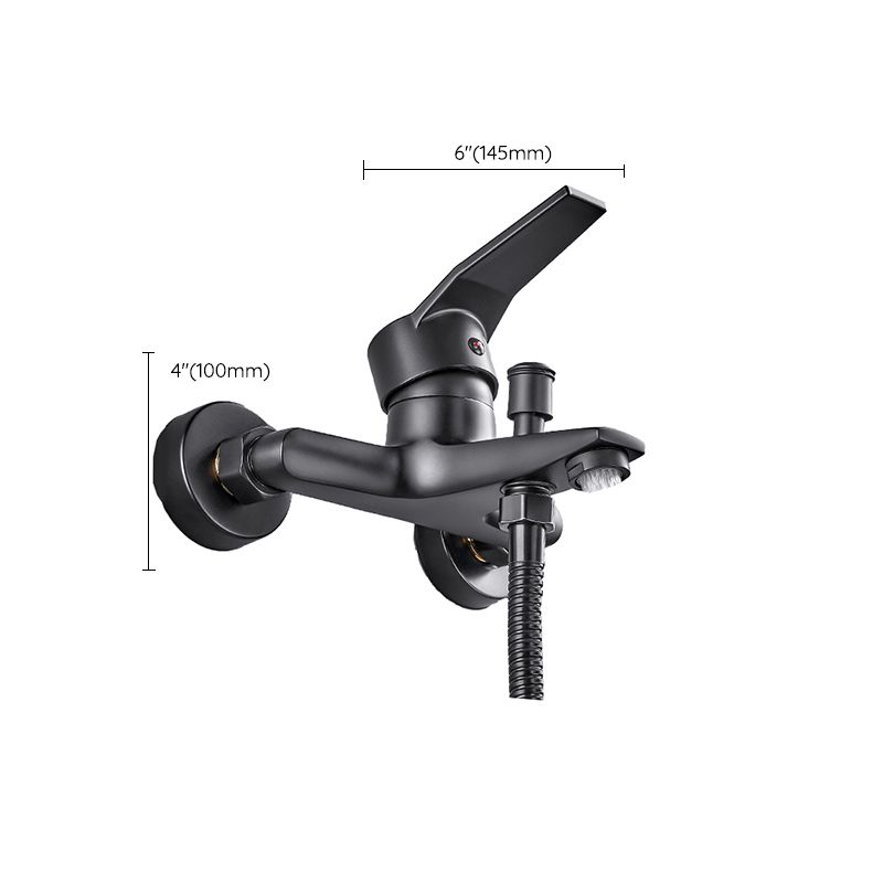 Lisslune | Wall-mounted fixed bathtub faucet lever handle with hand shower
