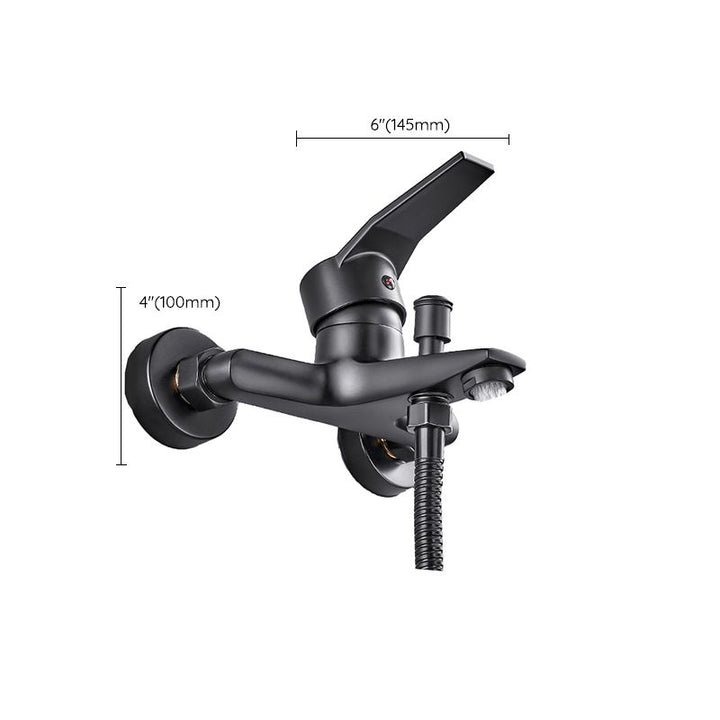 Lisslune | Wall-mounted fixed bathtub faucet lever handle with hand shower