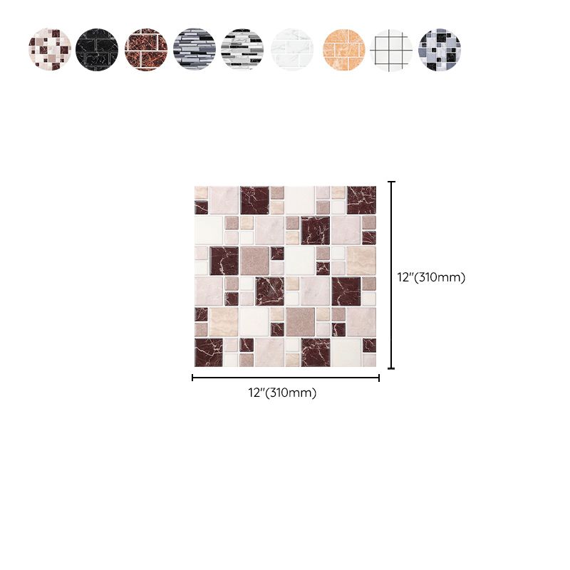 Lisslune | Pattern Matte Color Stone Peel and Stick Mosaic Tile Peel and Stick Tile Set of 2