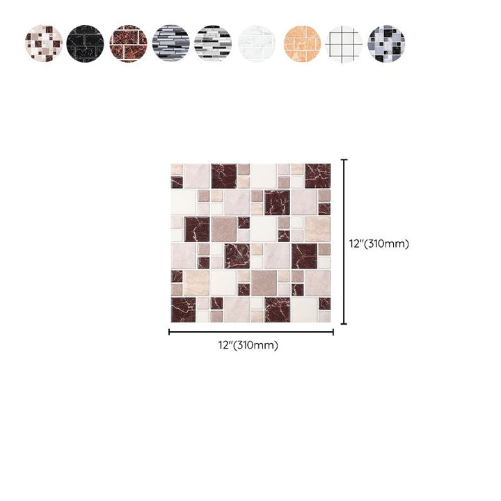 Lisslune | Pattern Matte Color Stone Peel and Stick Mosaic Tile Peel and Stick Tile Set of 2