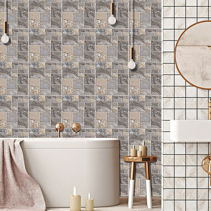 Lisslune | Plastic Peel and Stick Wall Tiles Modern Simple Peel and Stick Wall Tiles
