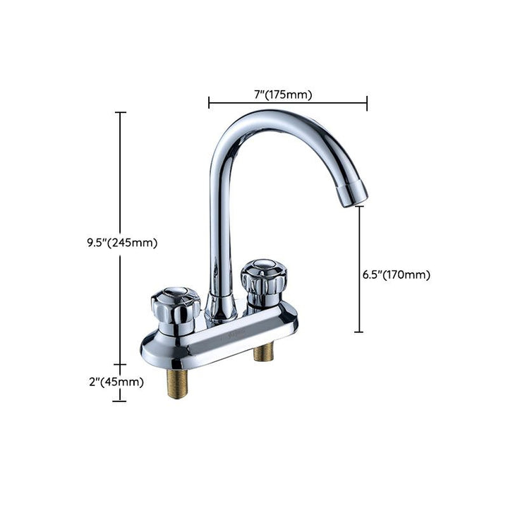 Lisslune | Three-Hole Centerset Bathroom Sink Faucet Contemporary Brass Faucet