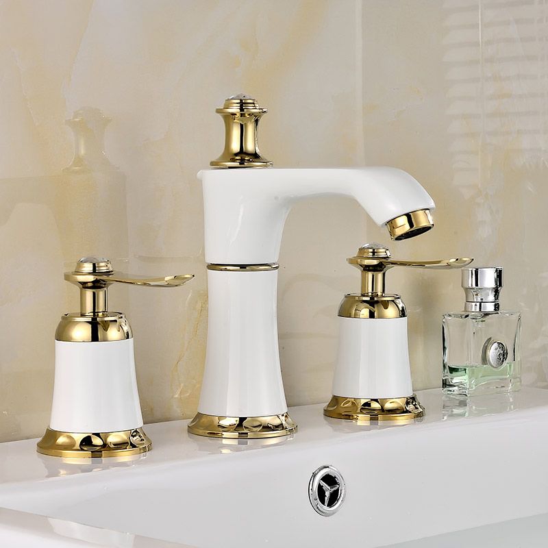 Lisslune | Glam Bathtub Faucet Trim Deck Mounted Lever Handle Swivel Spout Bathtub Faucet