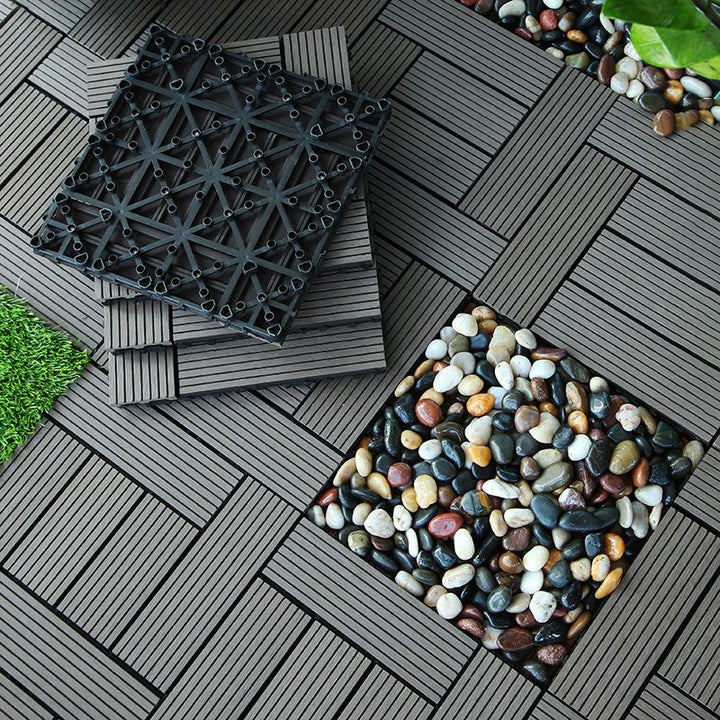 Lisslune | Rectangular constructed tiles water-resistant parquet flooring for balcony