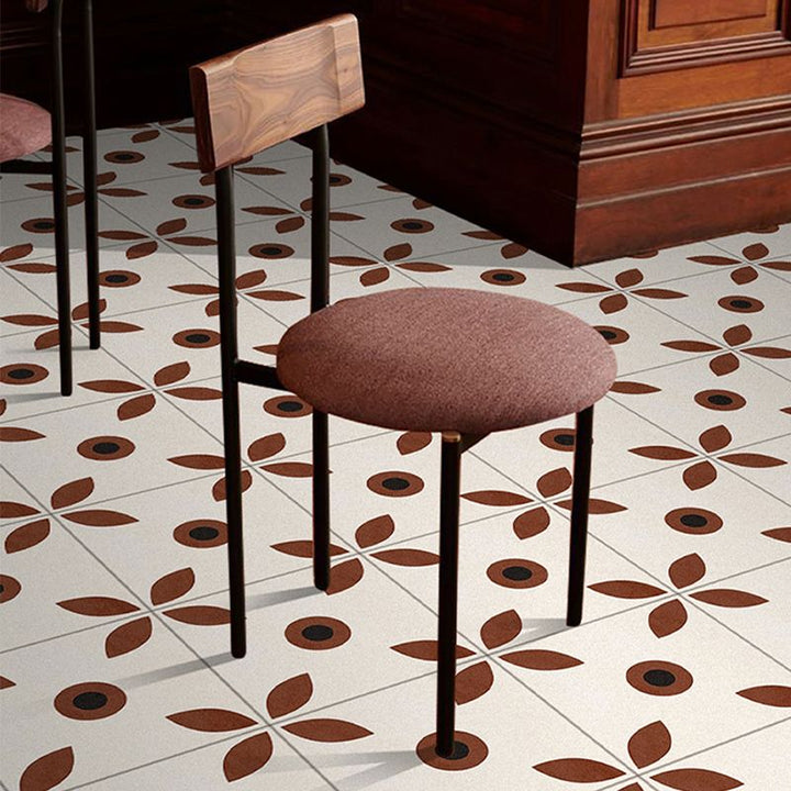 Lisslune | Indoor Vinyl Flooring Floral Pattern Peel and Stick Waterproof Square Vinyl Floor