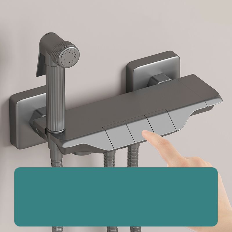 Lisslune | Push-button shower system wall mounting hand shower square shower system with shower hose