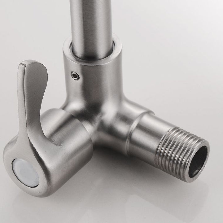 Lisslune | Modern Bridge Water Faucet 304 Stainless Steel Knob Handle Swivel Spout Wall Mounted Faucet