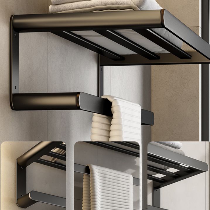 Lisslune | Modern Bathroom Accessory Set Black Towel Bar Bathroom Shelf Bathroom Accessory Set