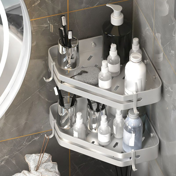 Lisslune | Modern 2/3-piece Bathroom Set Stainless Steel Triangle Bath Shelf made of Aluminum