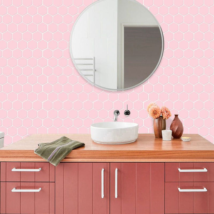 Lisslune | Self-adhesive Tiles Solid Color Hexagonal Scratch-resistant Self-adhesive Tiles