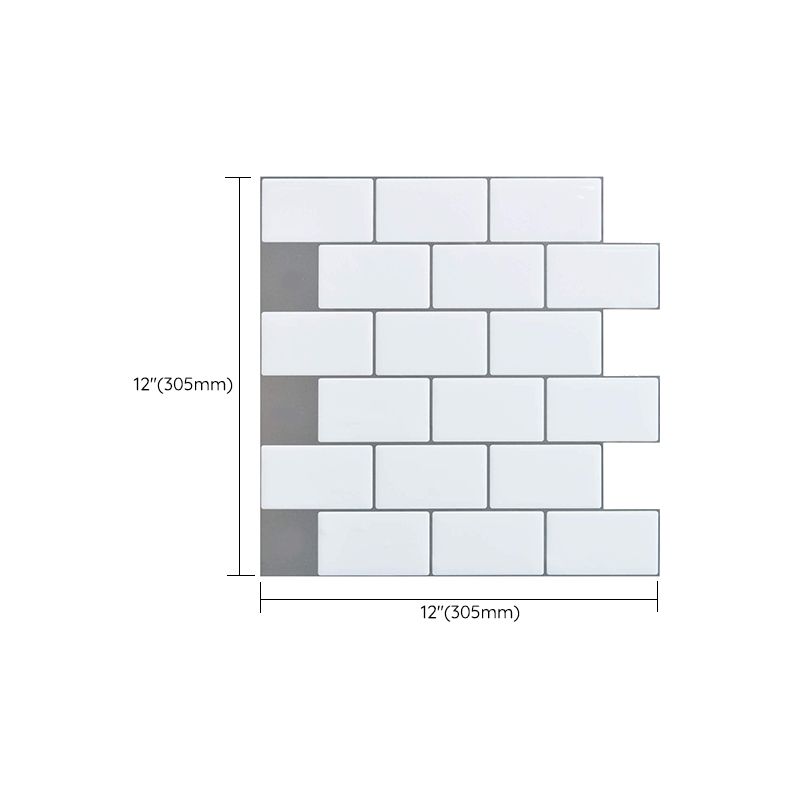 Lisslune | Plastic Peel & Stick Subway Tile Modern Simple Subway Tile Wallpaper