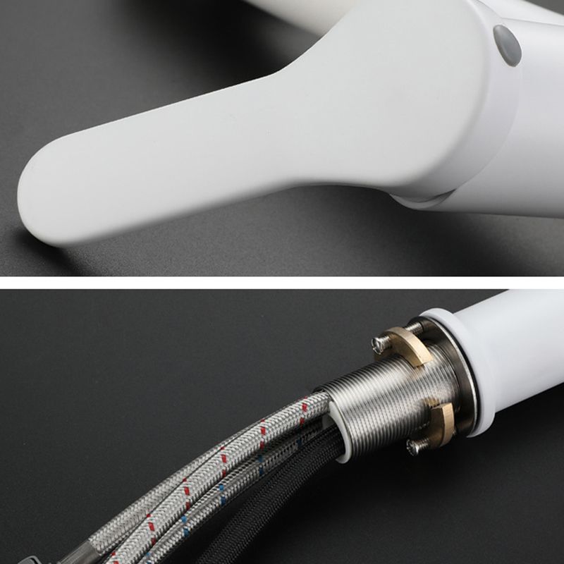 Lisslune | Modern Extendable Sink Faucet Bathroom Faucet Brass 1 Handle Sink Faucet with Water Hose