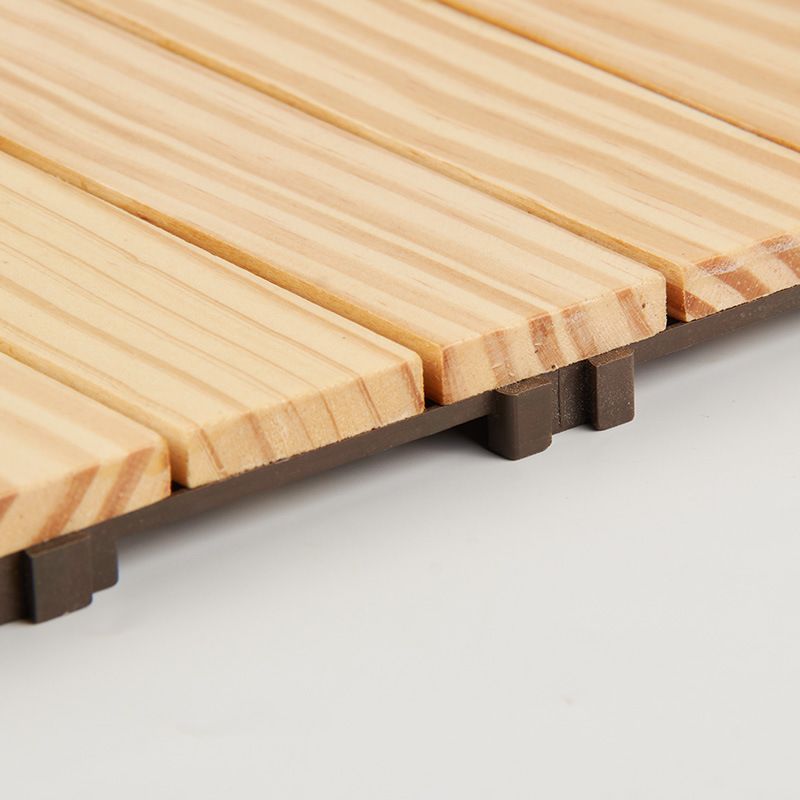 Lisslune | 7-Slat Square Wood Terrace Tiles Laying Pattern Outdoor Terrace Tiles