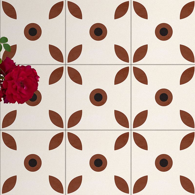 Lisslune | Indoor Vinyl Flooring Floral Pattern Peel and Stick Waterproof Square Vinyl Floor