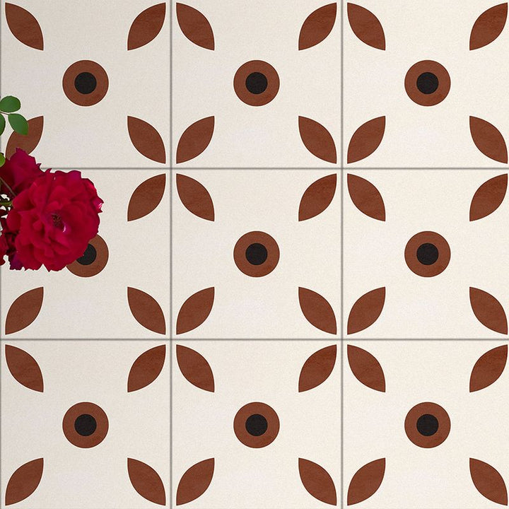 Lisslune | Indoor Vinyl Flooring Floral Pattern Peel and Stick Waterproof Square Vinyl Floor