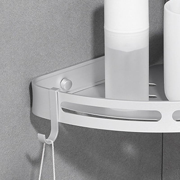Lisslune | Modern Aluminum Bathroom Accessory Set Black/ Silver Bathroom Shelf