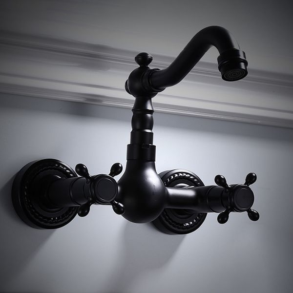 Lisslune | Traditional Wall Mounted Metal Bathtub Filler Low Arc Waterfall Bathroom Faucet
