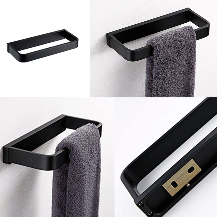 Lisslune | Black Bathroom Accessories Hardware Set with Towel Bar and Bathroom Shelf