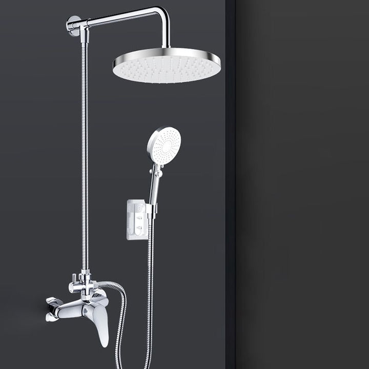 Lisslune | Metal Shower Combo Contemporary Fixed Shower Head with Round and Rectangular Shape