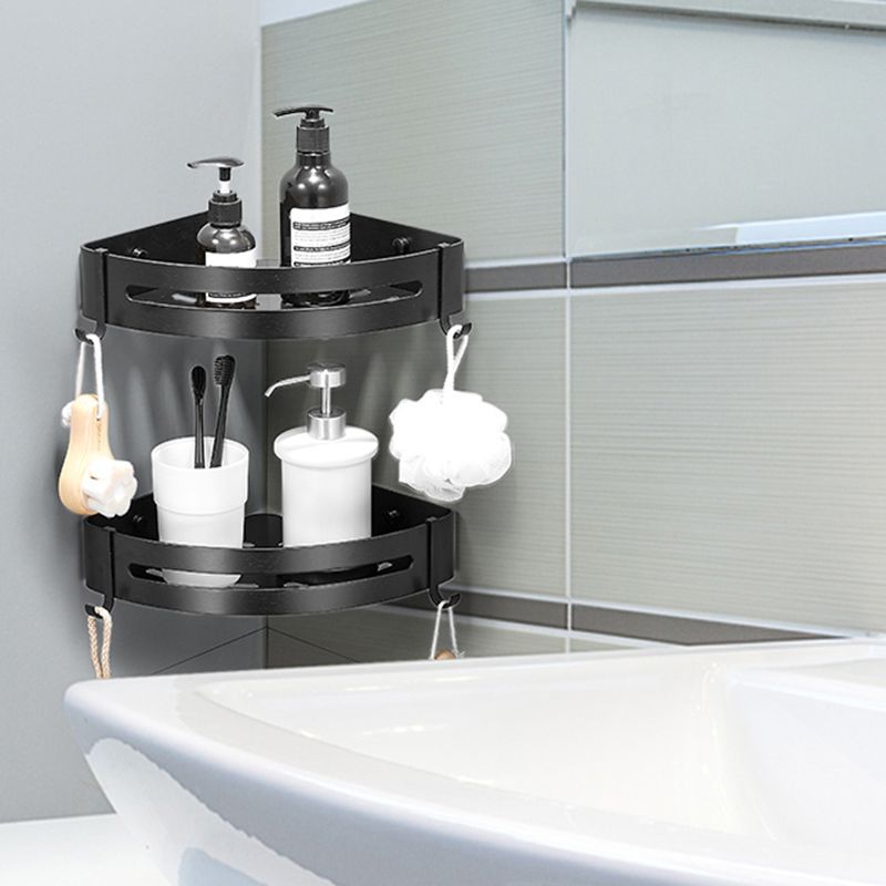 Lisslune | Black/Silver Bath Set Modern 1/2/3-Piece Anti-Rust Bath Rack