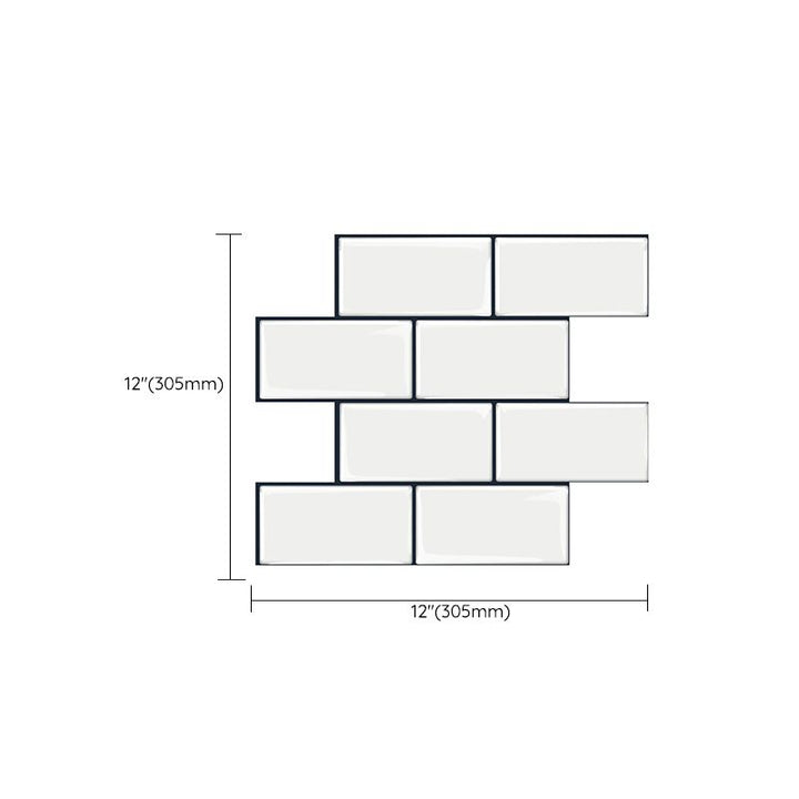 Lisslune | Matte Square Peel & Stick Tile Stone Composite Subway Tile for Kitchen Backsplash