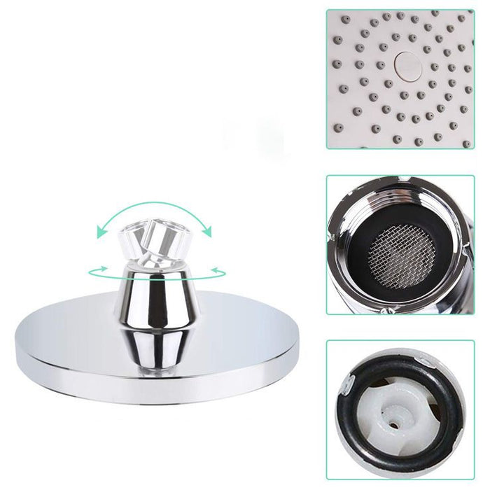 Lisslune | Round Fest Shower Head Silver Single Jet Wall Mounted Shower Head