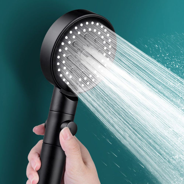 Lisslune | Round Spray Shower Head 6 Settings Adjustable Water Flow Handheld Shower Head
