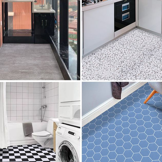 Lisslune | Modern PVC flooring Peel and Stick porcelain tile look vinyl plank flooring
