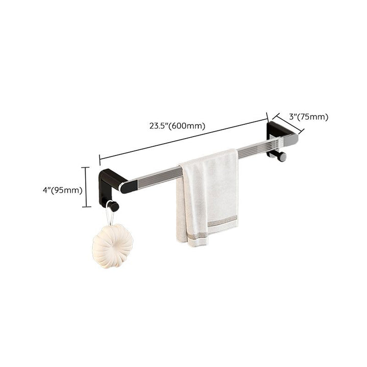 Lisslune | Black Bathroom Set Metallic & Acrylic Bathroom Accessories Set made of Stainless Steel Aluminium