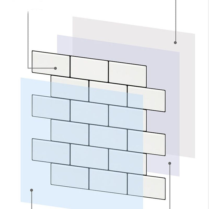 Lisslune | White Subway Tile Waterproof PVC Peel & Stick Tile for Backsplash Wall