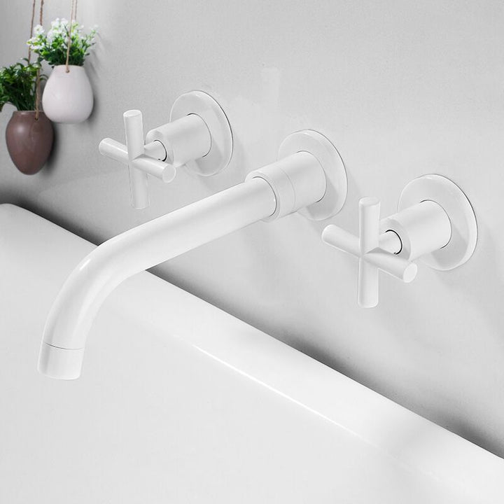 Lisslune | 3 holes faucet 2 cross handle wall-mounted faucet for the bathroom
