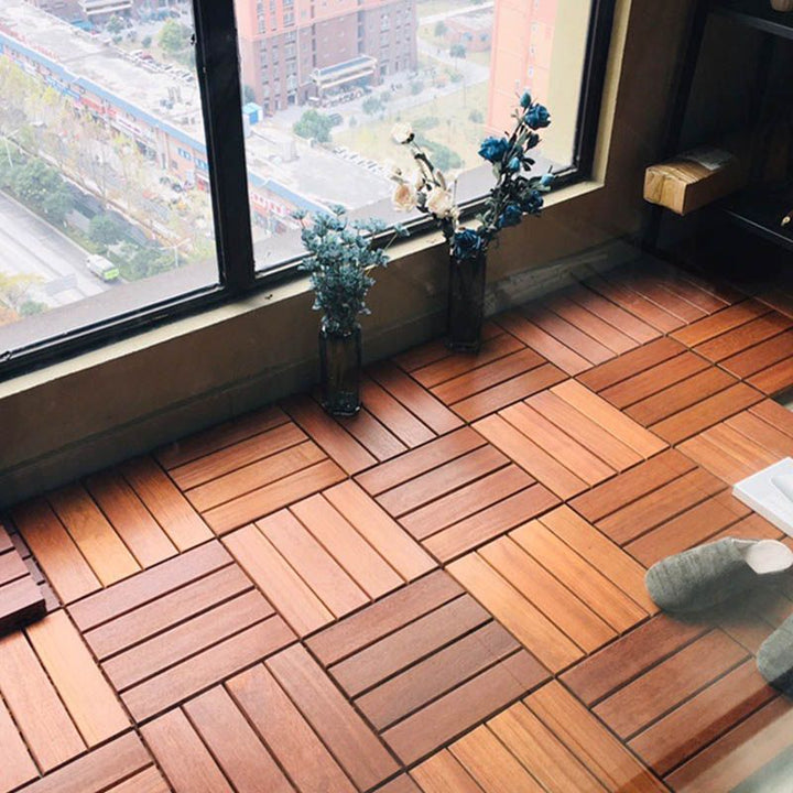Lisslune | Classic Waterproof Terrace Decking Interlocking Composite Tiles