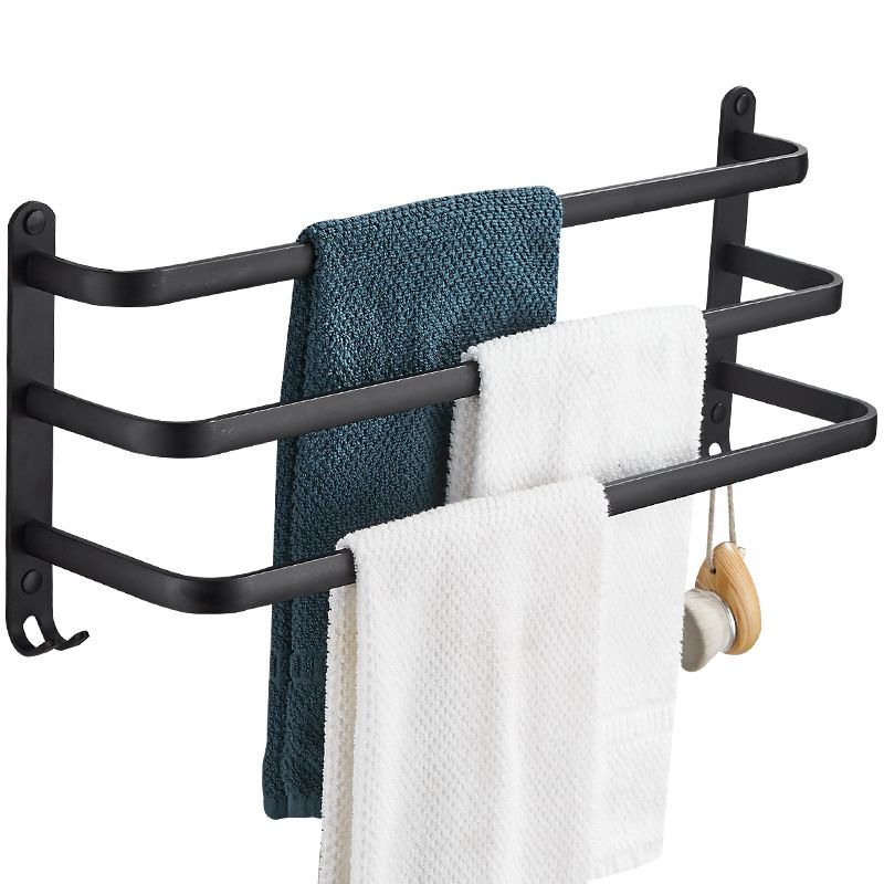 Lisslune | Modern black aluminum bathroom furniture set towel bar bathroom fittings