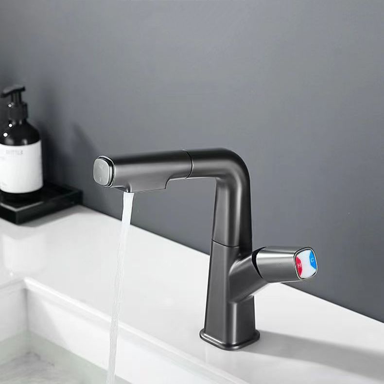 Lisslune | Brass Contemporary Sink Faucet Pull-Out Round Bathroom Faucet