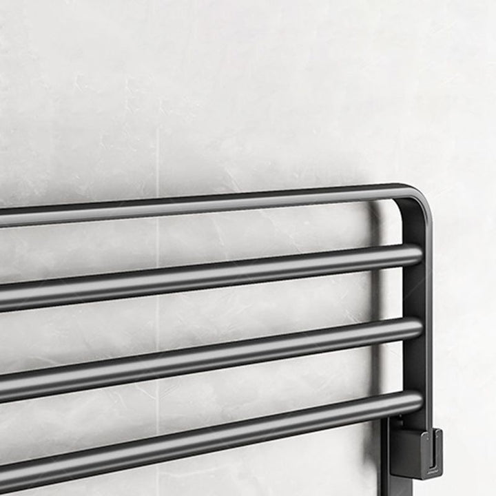 Lisslune | Black Aluminum Bathroom Accessory Set Modern Bathroom Shelf / Towel Bar & Paper Holder