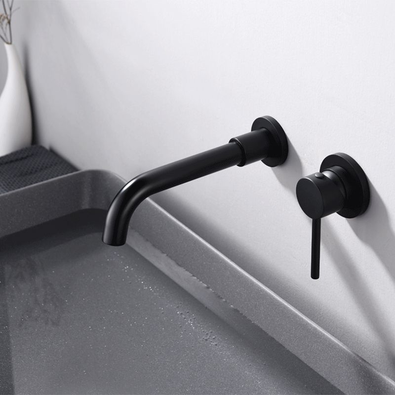 Lisslune | Round Single Handle Bathroom Faucet 2-Hole Wall Mounted Bathroom Faucet with Swivel Head