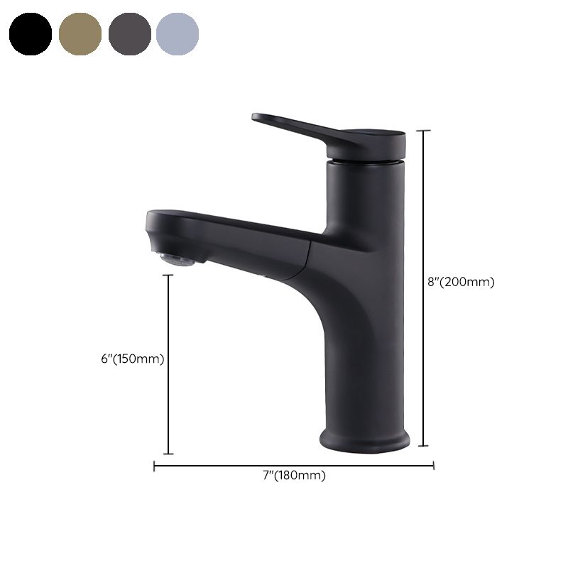 Lisslune | Contemporary Basin Faucet Copper Pure Color Single Handle Pull-Out Basin Faucet