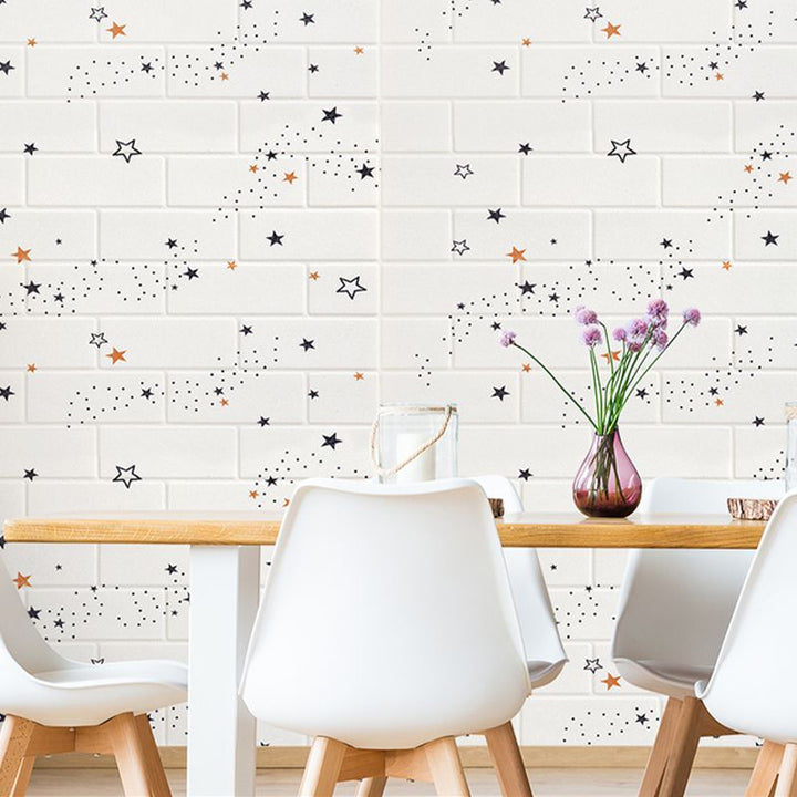 Lisslune | XPE Foam Wall Cladding Star Pattern Square Waterproof Wall Cladding for the Living Room