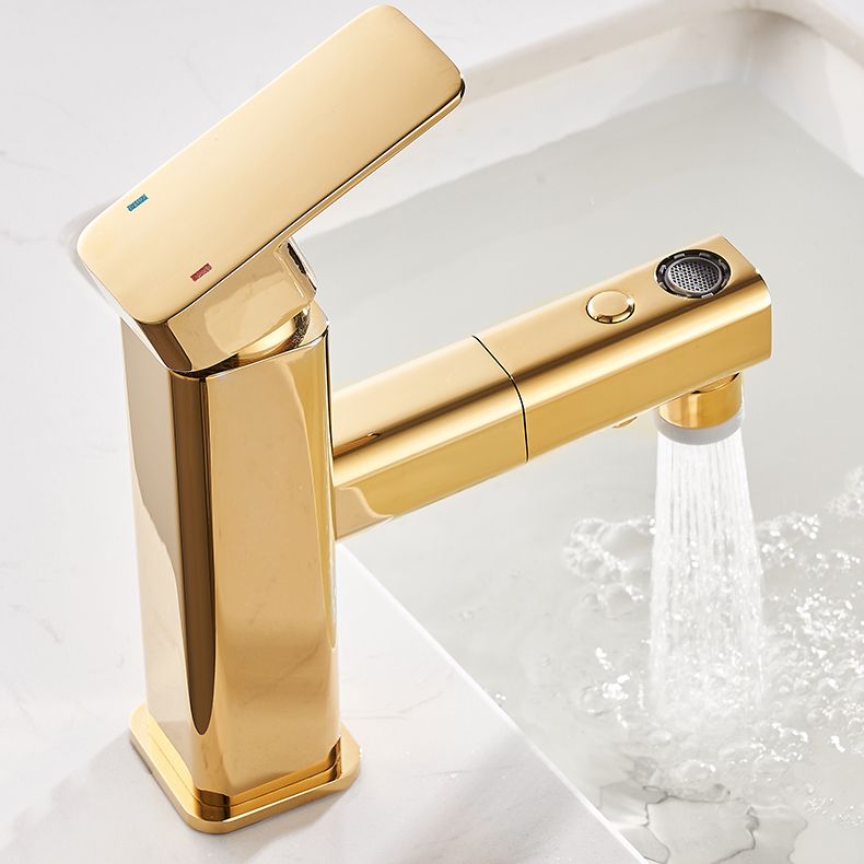 Lisslune | Luxury Extendable Basin Faucet Cubic Low Arc Vanity Faucet