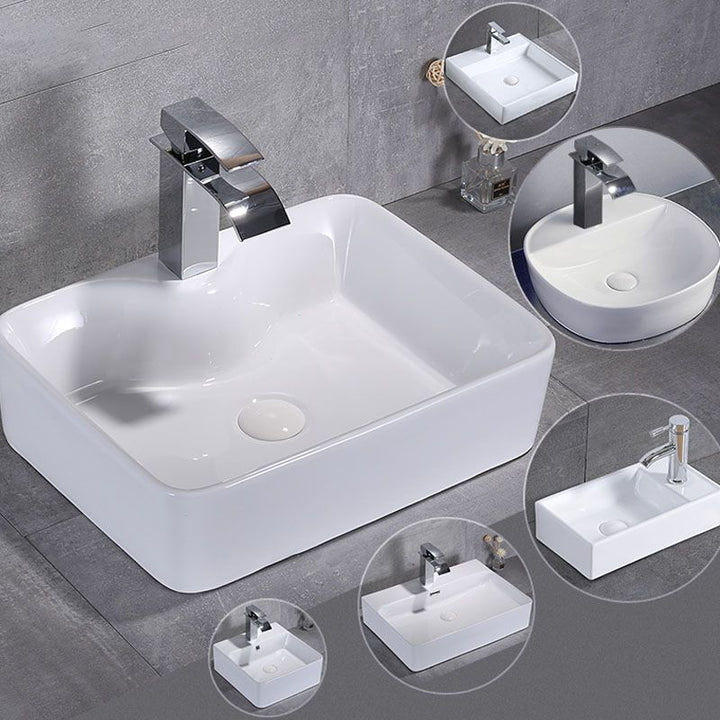 Lisslune | Porcelain Wash Basin Modern Simple Wash Bowl Bathroom Sink