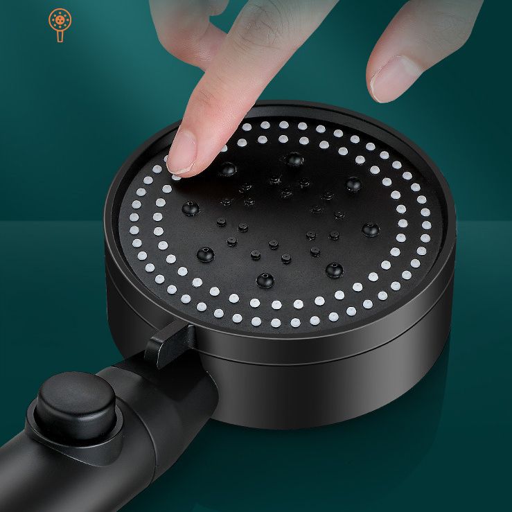 Lisslune | Classic Shower Head Adjustable Spray Pattern Round Shower Head in Black