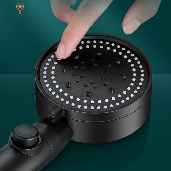 Lisslune | Classic Shower Head Adjustable Spray Pattern Round Shower Head in Black