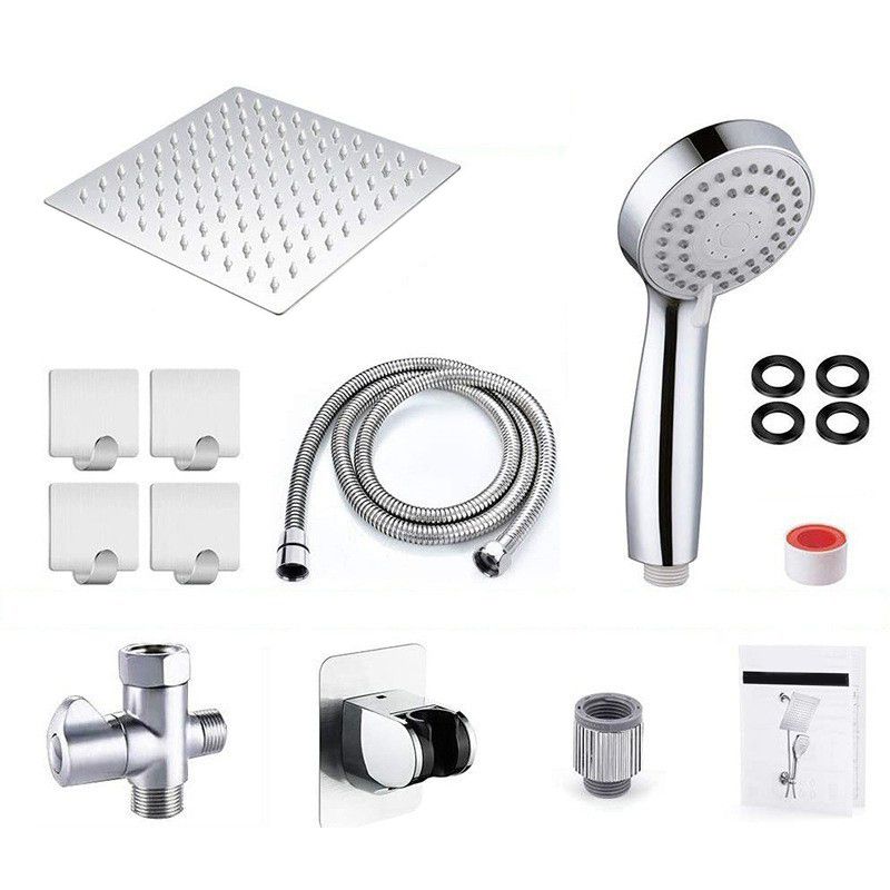 Lisslune | Classic Dual Shower Head Square Large Shower Head with Round Hand Shower