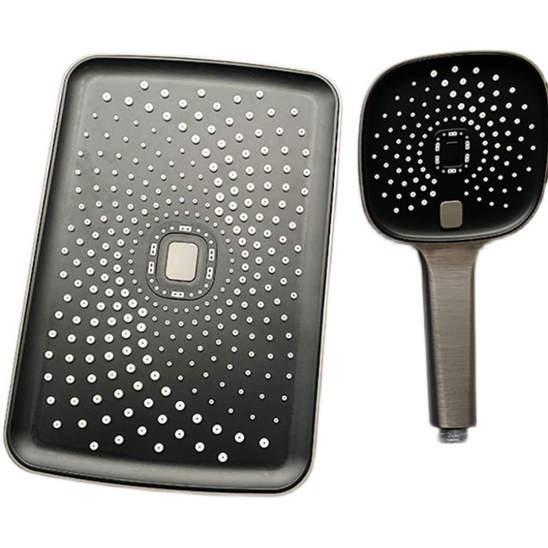 Lisslune | Black Large Shower Head Standard Spray Pattern with Hand Shower
