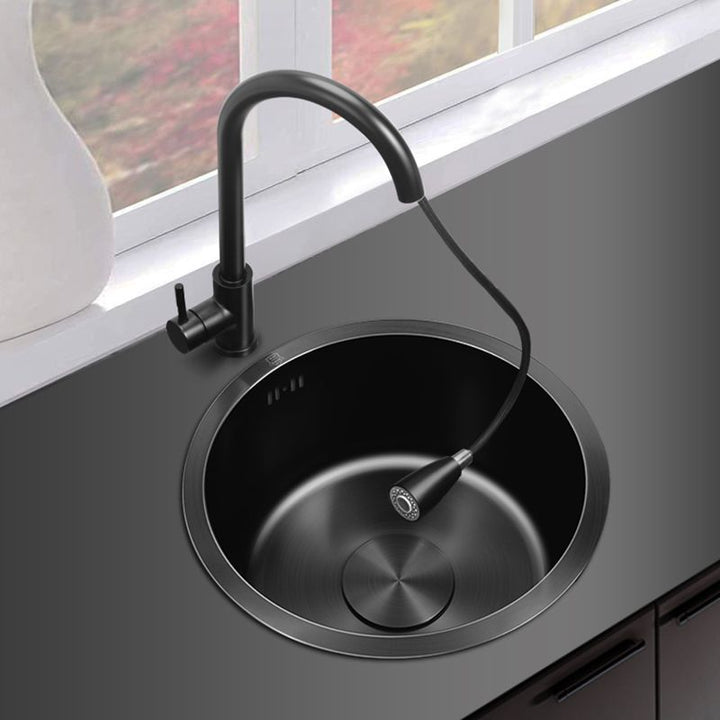 Lisslune | Classic Round Wash Basin Stainless Steel Built-in Basin Non-slip Round Basin for the Kitchen