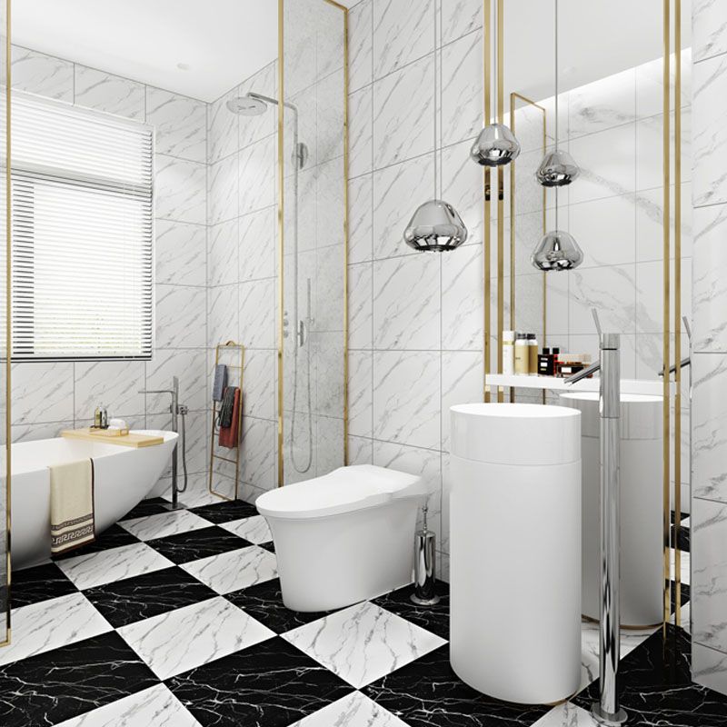 Lisslune | Modern Peel-and-Stick Tiles Plastic Single Tile Peel & Stick Mosaic Tile